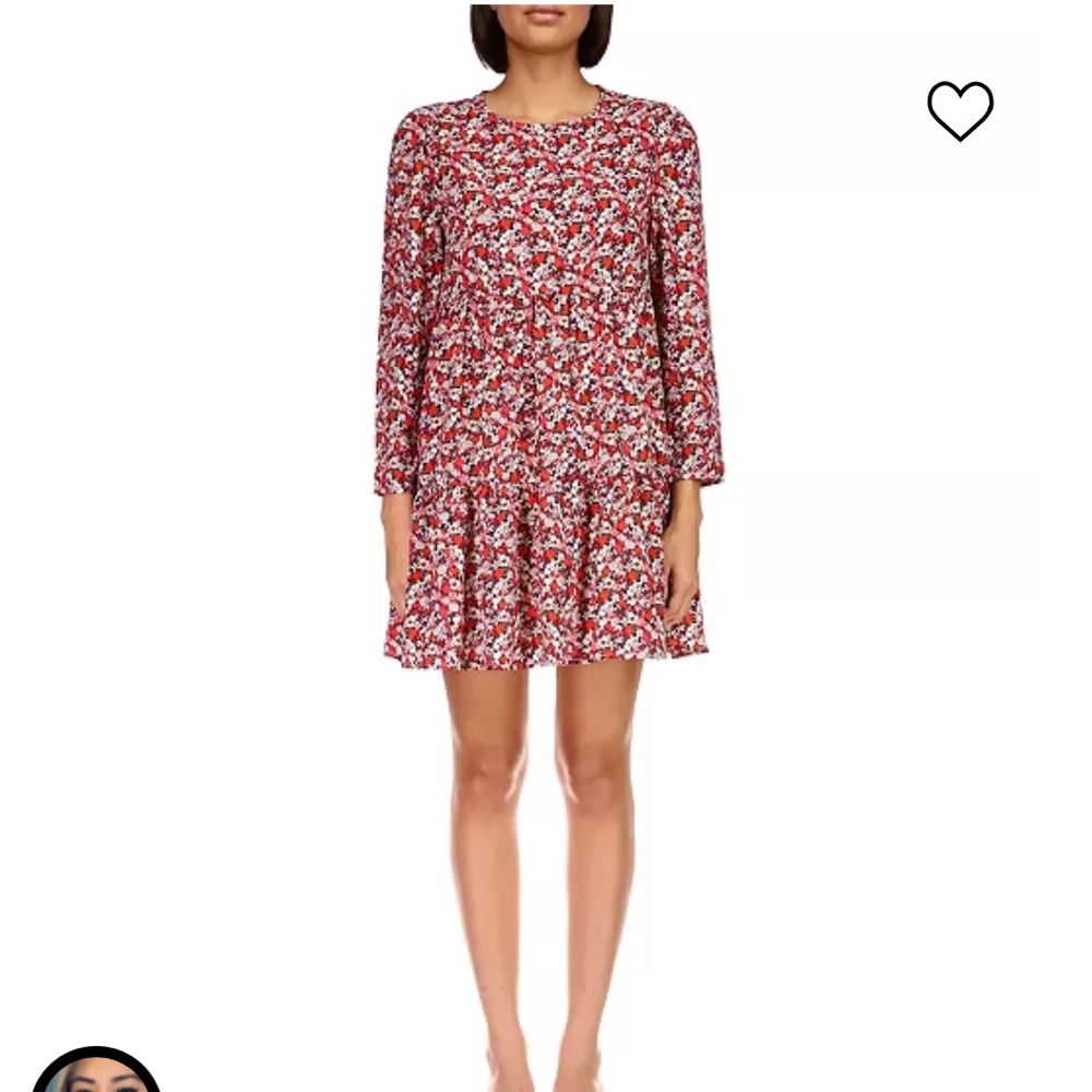 SANCTUARY L FLOWER BATH Women's Floral-Print Long-Sleeve Tiered Dress